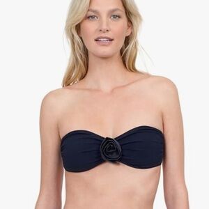 NWT Gottex Rose Bud Stylish Bandeau Bikini Top Women’s Bathing Suit size 12